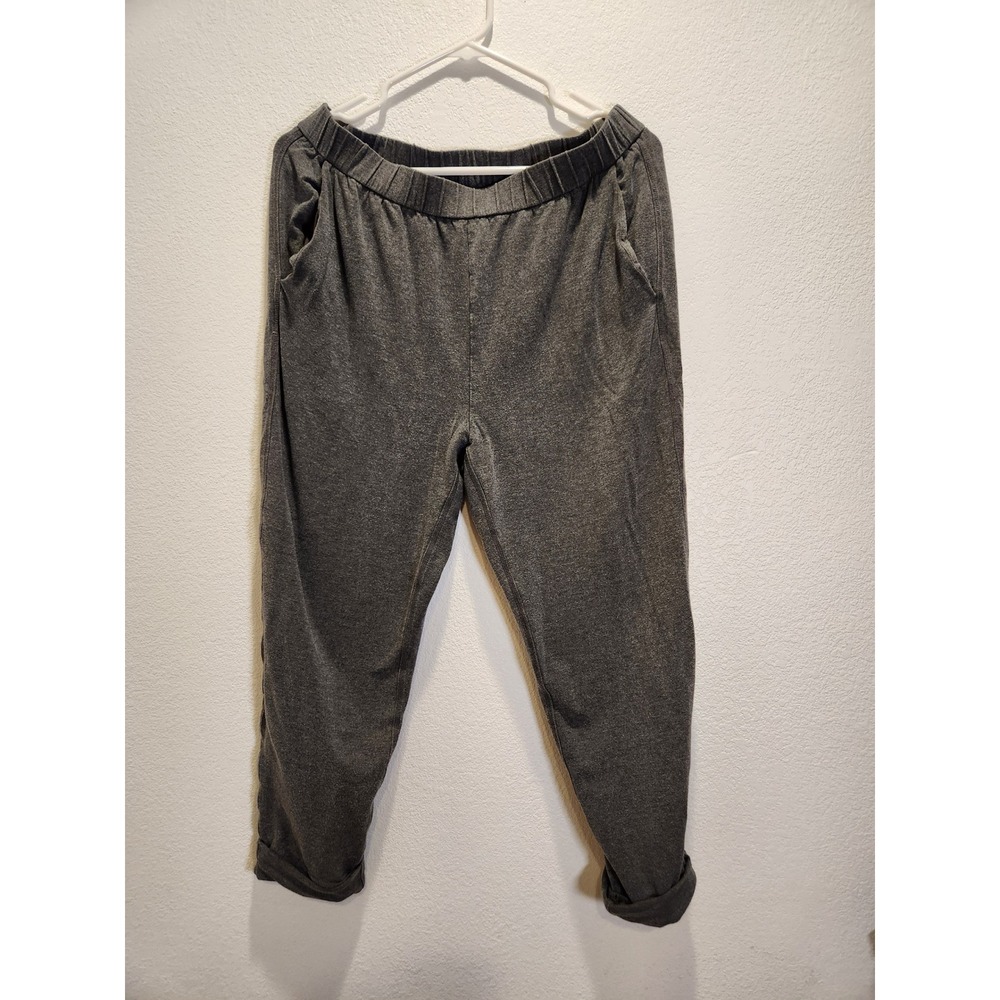 Eileen‎ Fisher Womens Grey Knit Elastic Waist Lounge Pants Cuffed Size Small S/P